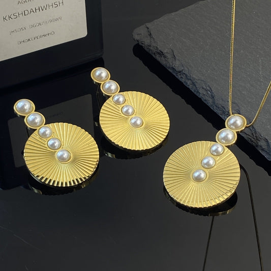 Simple Gold Eight Awn Star Titanium Steel Necklace